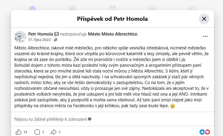 Recenze z Facebooku k Magazínu MA
