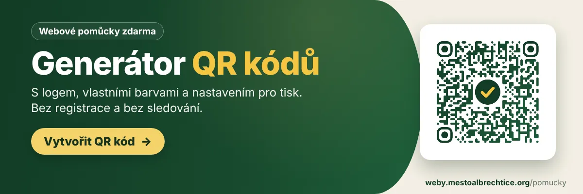 Generátor QR kódů zdarma: s logem, vlastními barvami a nastavením pro tisk (otevře se v novém okně)