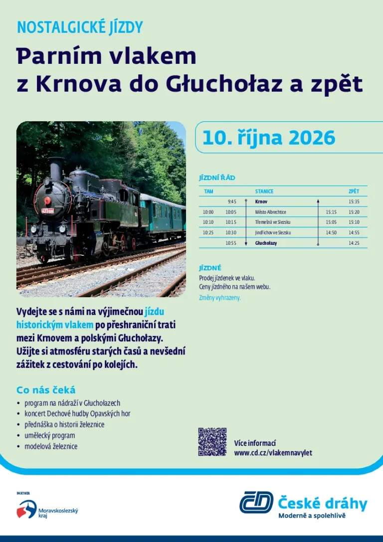 Parním vlakem z Krnova do Głuchołaz a zpět
