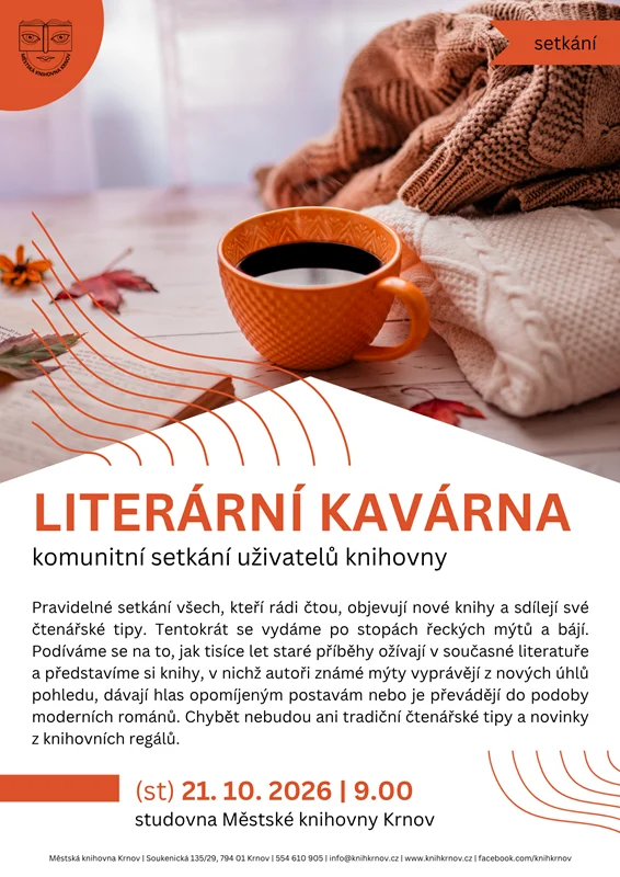 Plakát: Literární kavárna 10/2026