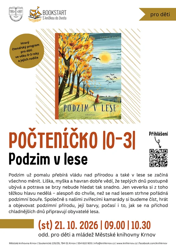 Plakát: Počteníčko (0-3 let) - Podzim v lese