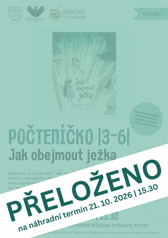 Plakát: Počteníčko (3-6 let) - Jak obejmout ježka