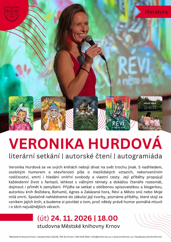 Plakát: Literární setkání s Veronikou Hurdovou